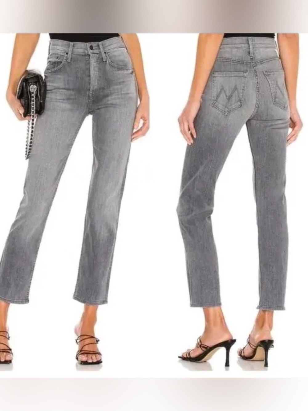 MOTHER The Tomcat Ankle Straight Leg Jeans All Nighter Gray 28 - Picture 2 of 9